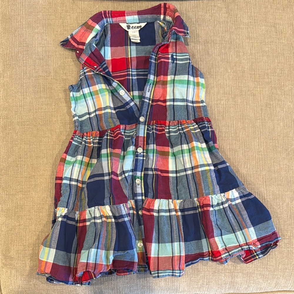 GUC Ralph Lauren Madras Plaid Dress 24 months